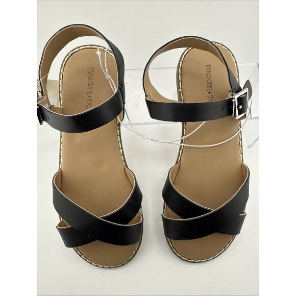 Tucker & Tate Girls Sandals Black Girl's Size 1 Buckle Strap NWT - Picture 2 of 6